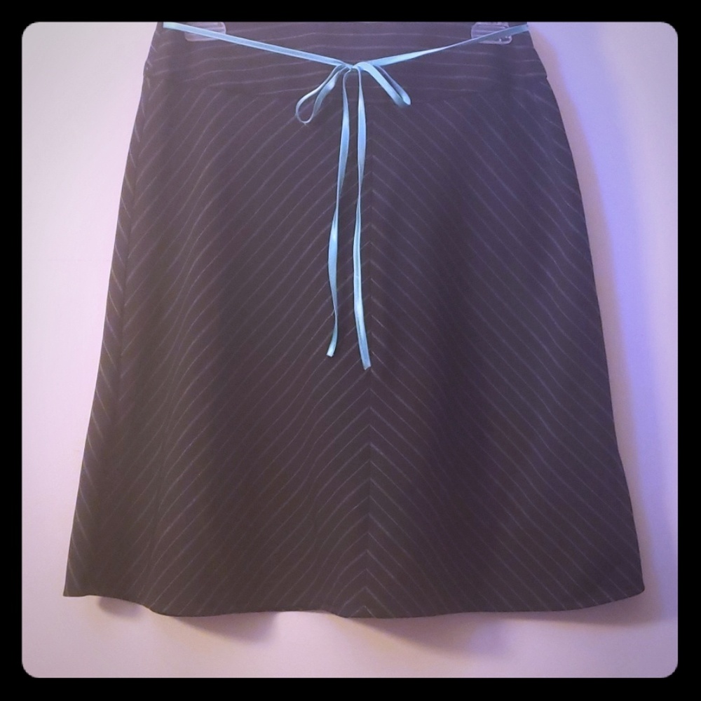 Black, pinstripe skirt